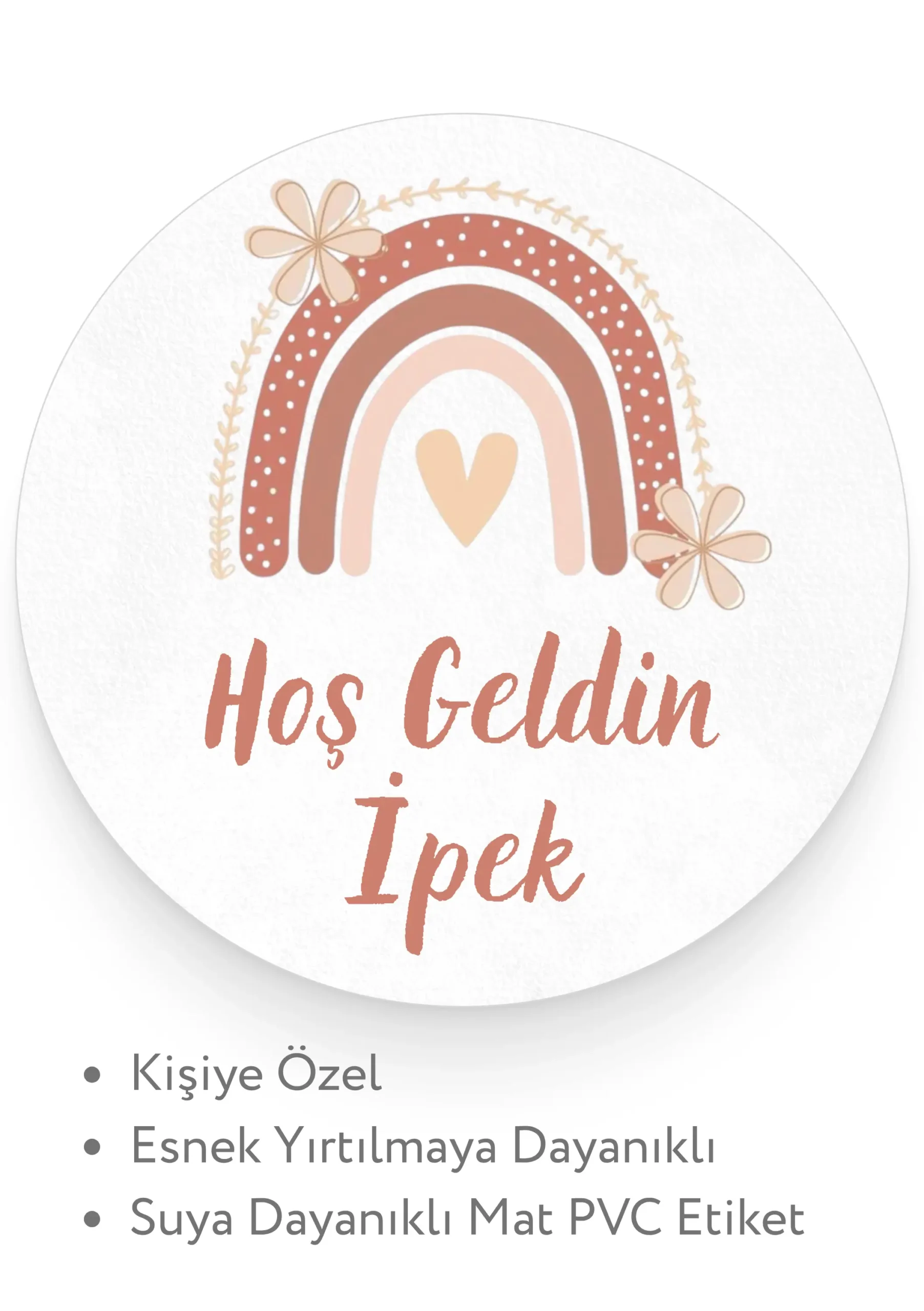 Kişiye Özel Hoş Geldin Bebek Doğum Günü Mevlüt Etiketi (Sticker) 70 Adet
