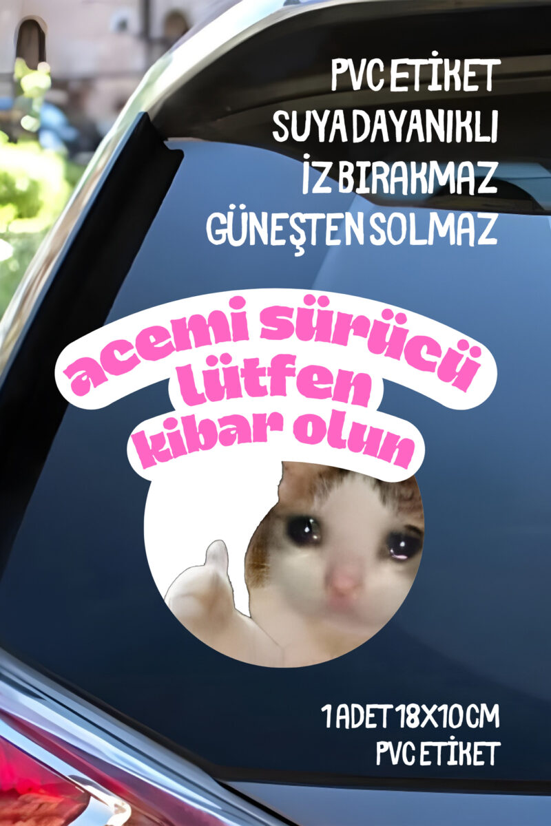 Acemi Sürücü Yeni Sürücü Sticker Su Geçirmez Sticker Araba Motor Duvar Cam Etiket Sticker