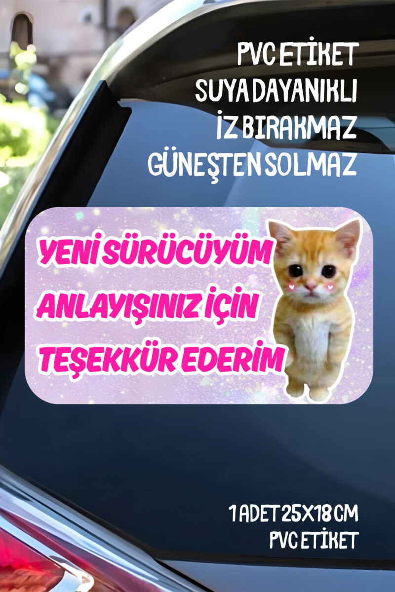 Acemi Sürücü Yeni Sürücü Sticker Su Geçirmez Sticker Araba Motor Duvar Cam Etiket Sticker