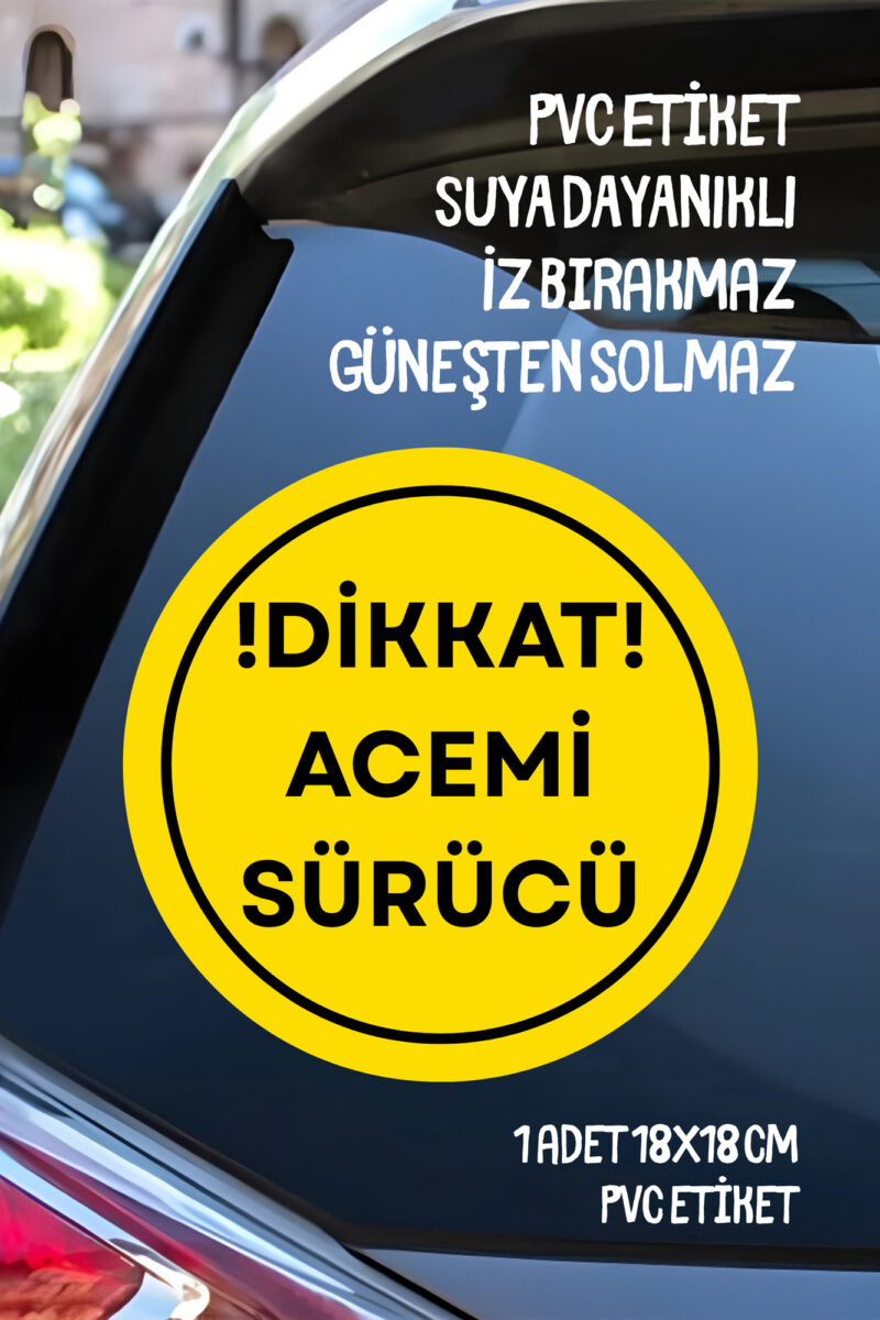 Acemi Sürücü Yeni Sürücü Sticker Su Geçirmez Sticker Araba Motor Duvar Cam Etiket Sticker