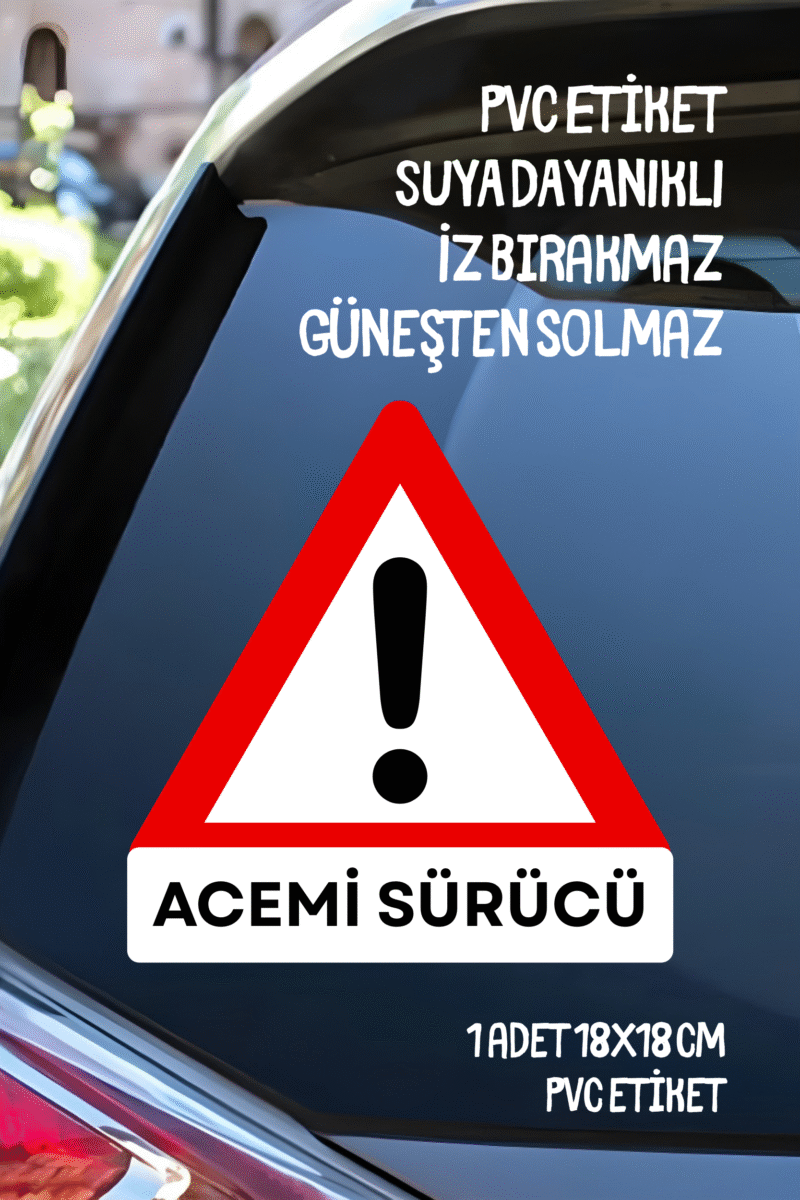 Acemi Sürücü Yeni Sürücü Sticker Su Geçirmez Sticker Araba Motor Duvar Cam Etiket Sticker