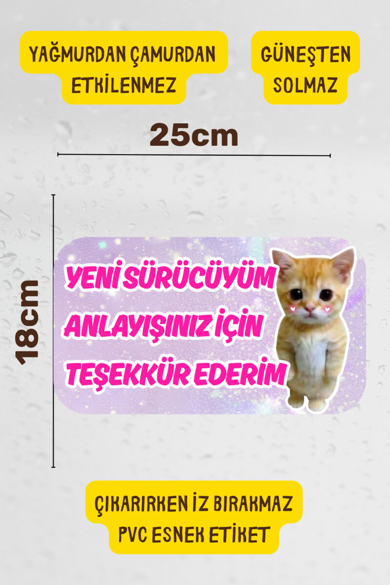 Alternative view of Acemi Sürücü Yeni Sürücü Sticker Su Geçirmez Sticker Araba Motor Duvar Cam Etiket Sticker