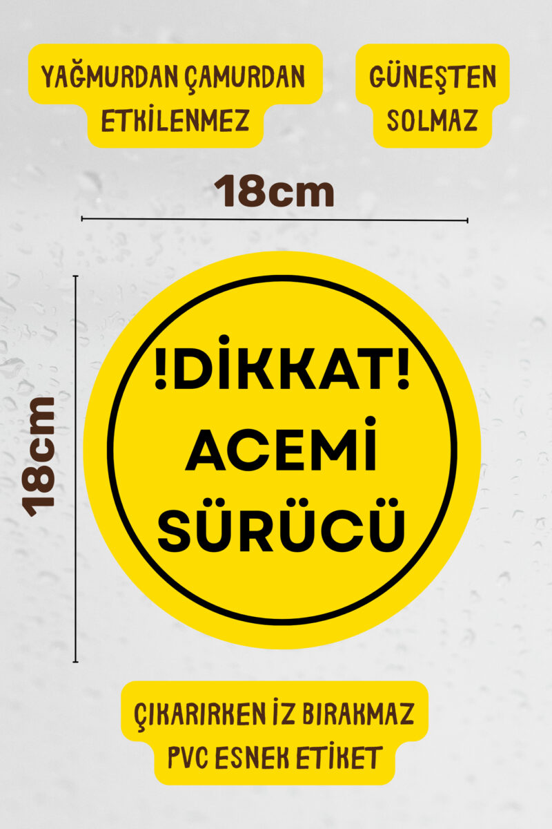 Alternative view of Acemi Sürücü Yeni Sürücü Sticker Su Geçirmez Sticker Araba Motor Duvar Cam Etiket Sticker