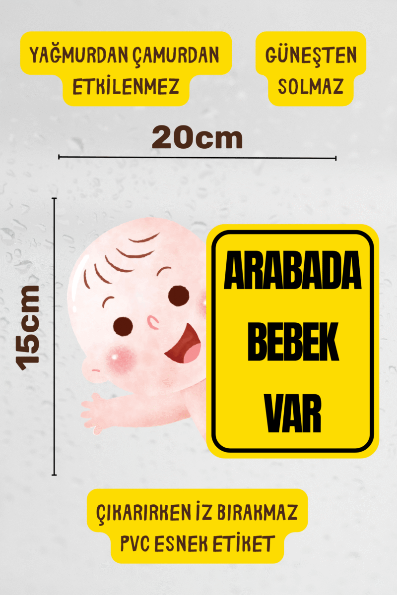 Alternative view of alışveriş kurdu Arabada Bebek Var Araba-Motosiklet Cam Etiket Sticker