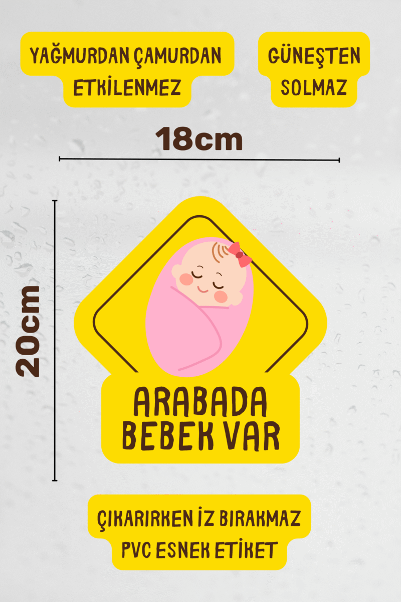 Alternative view of alışveriş kurdu Arabada Bebek Var Araba-Motosiklet Cam Etiket Sticker