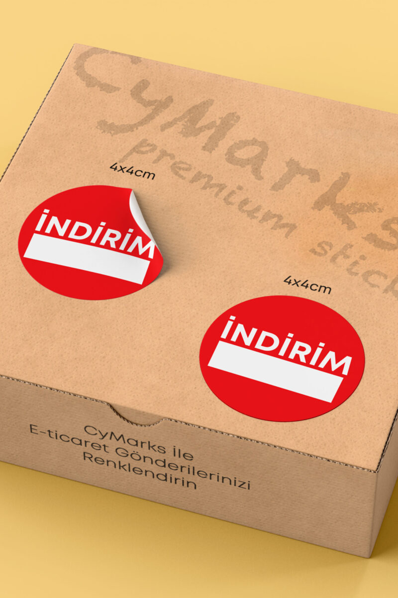 Alternative view of İndirim Yazılı Sticker Ürün Ambalaj Etiketi - 4x4cm 70 Adet