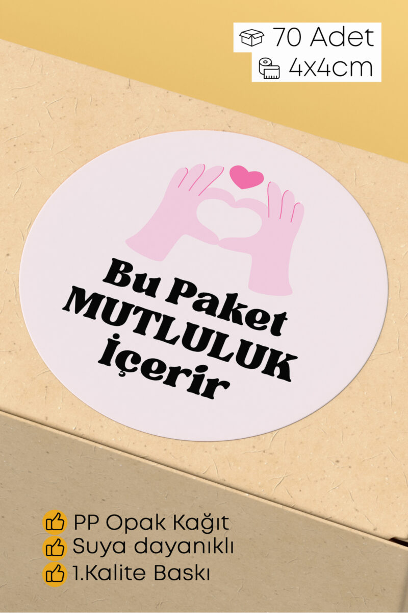 Thank You Sticker Teşekkürler Etiketi Kargo Ambalaj Paketleme Etiketi 4x4 70 Adet