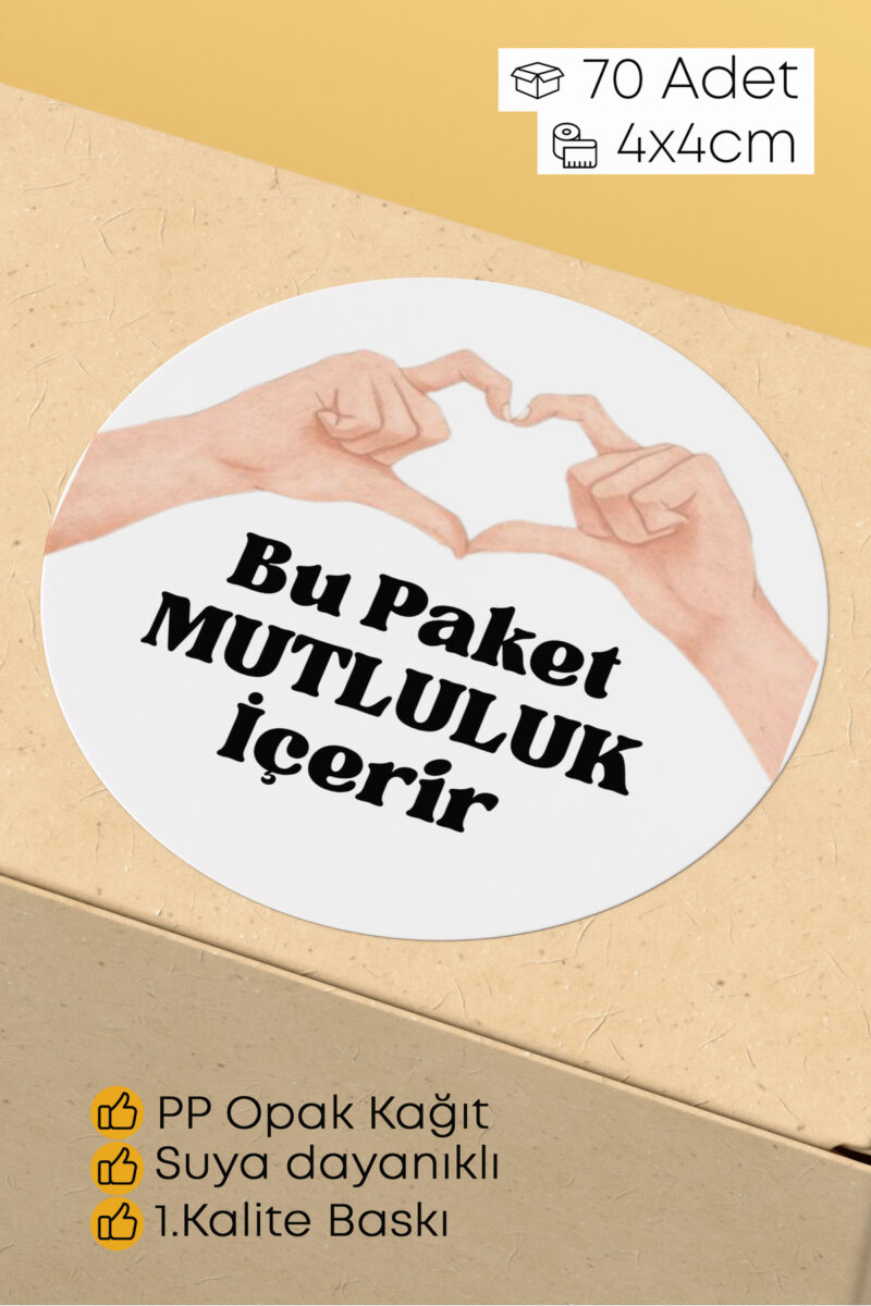 Thank You Sticker Teşekkürler Etiketi Kargo Ambalaj Paketleme Etiketi 4x4 70 Adet
