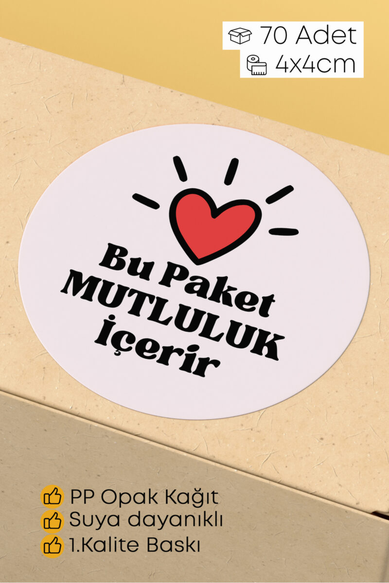 Thank You Sticker Teşekkürler Etiketi Kargo Ambalaj Paketleme Etiketi 4x4 70 Adet