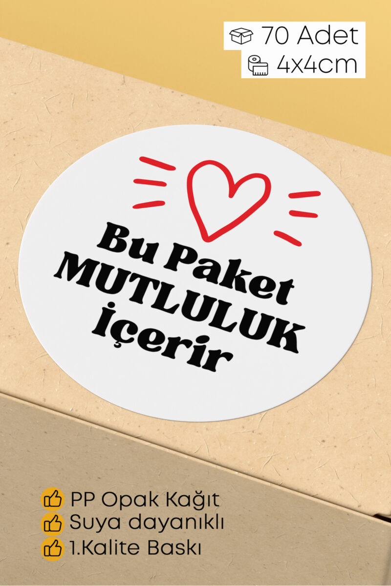 Thank You Sticker Teşekkürler Etiketi Kargo Ambalaj Paketleme Etiketi 4x4 70 Adet