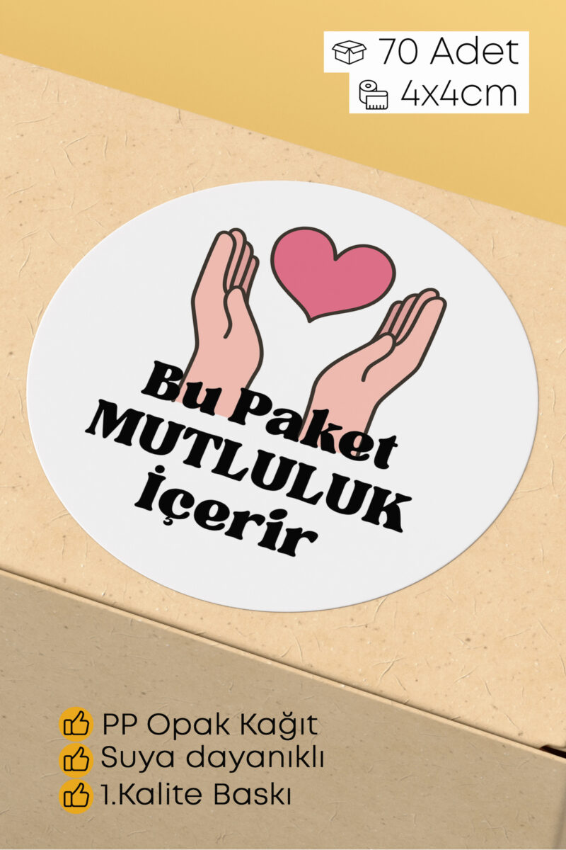 Thank You Sticker Teşekkürler Etiketi Kargo Ambalaj Paketleme Etiketi 4x4 70 Adet