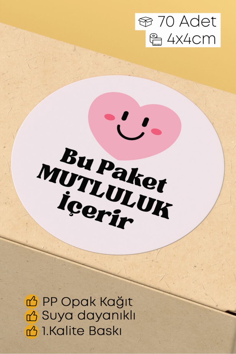 Thank You Sticker Teşekkürler Etiketi Kargo Ambalaj Paketleme Etiketi 4x4 70 Adet