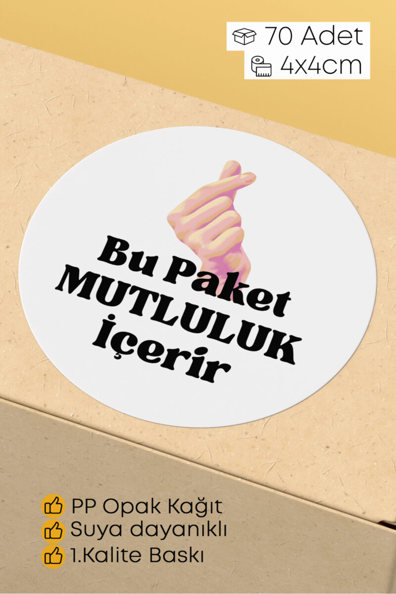 Thank You Sticker Teşekkürler Etiketi Kargo Ambalaj Paketleme Etiketi 4x4 70 Adet