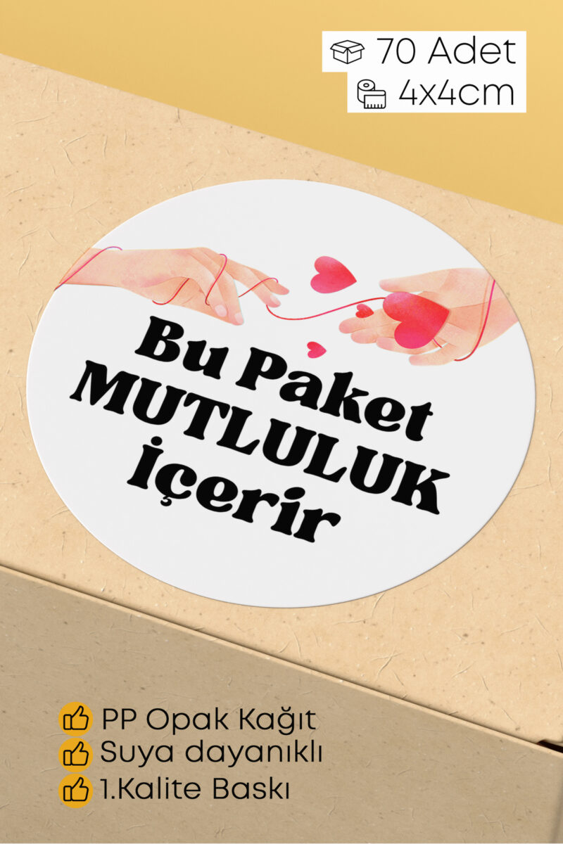 Thank You Sticker Teşekkürler Etiketi Kargo Ambalaj Paketleme Etiketi 4x4 70 Adet