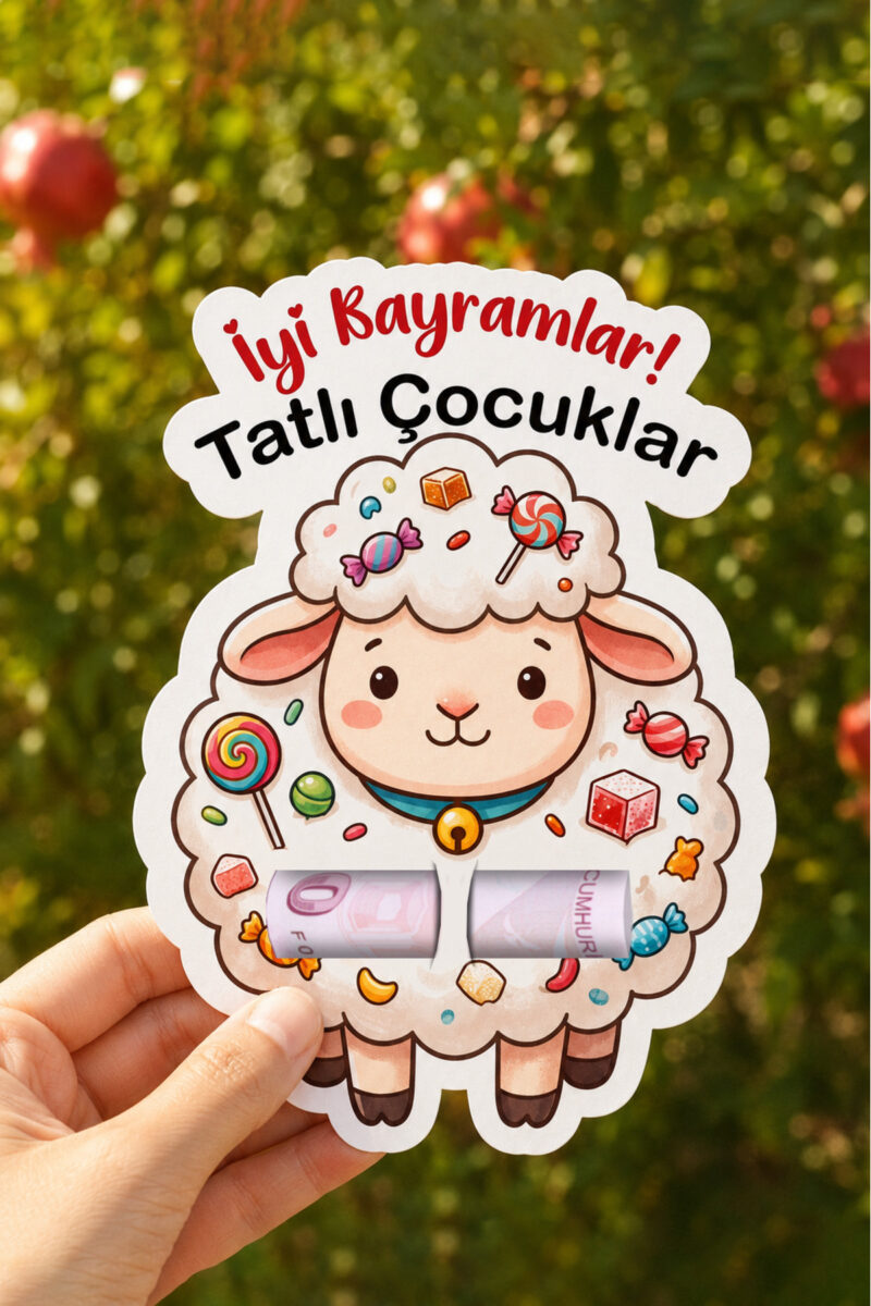 Kurban Bayramı Tebrik Kartı 9 Adet Bayram Harçlık Hediye Kartı