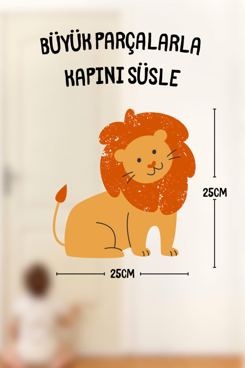 Alternative view of Hayvanlar Temalı Duvar Kapı Çocuk Odası Süsleme Etiketleri Sticker Suya Dayanıklı İz Bırakmaz
