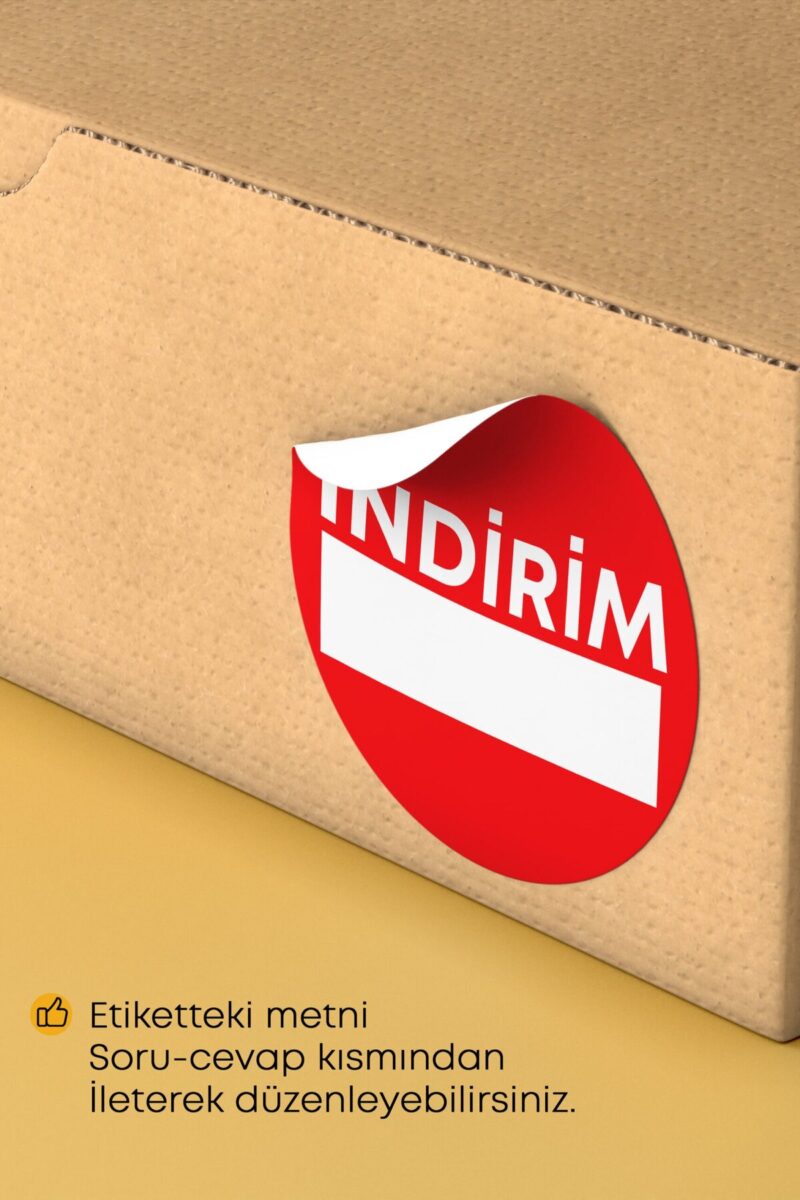 İndirim Yazılı Sticker Ürün Ambalaj Etiketi - 4x4cm 70 Adet