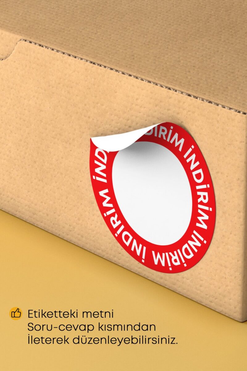 İndirim Yazılı Sticker Ürün Ambalaj Etiketi - 4x4cm 70 Adet