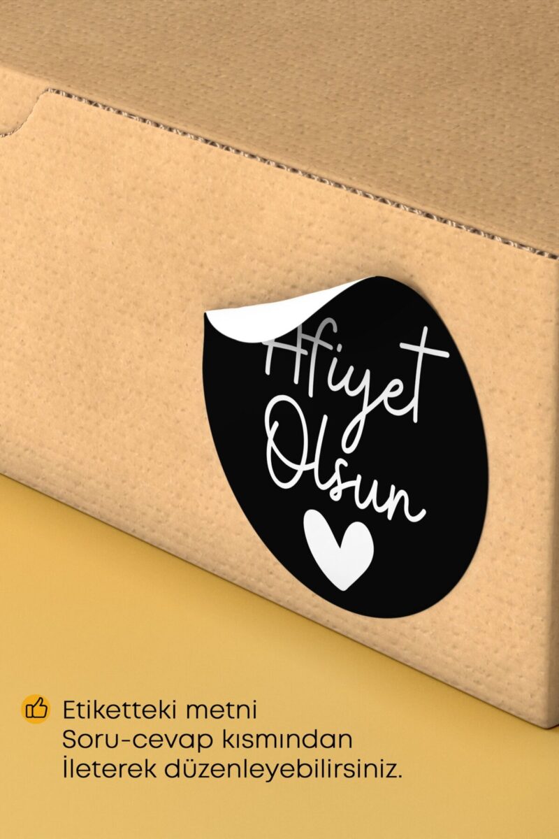 Afiyet Olsun Yazılı Sticker Restoran Gıda Paketleme Kargo Ambalaj Etiketi - 4x4cm 70 Adet