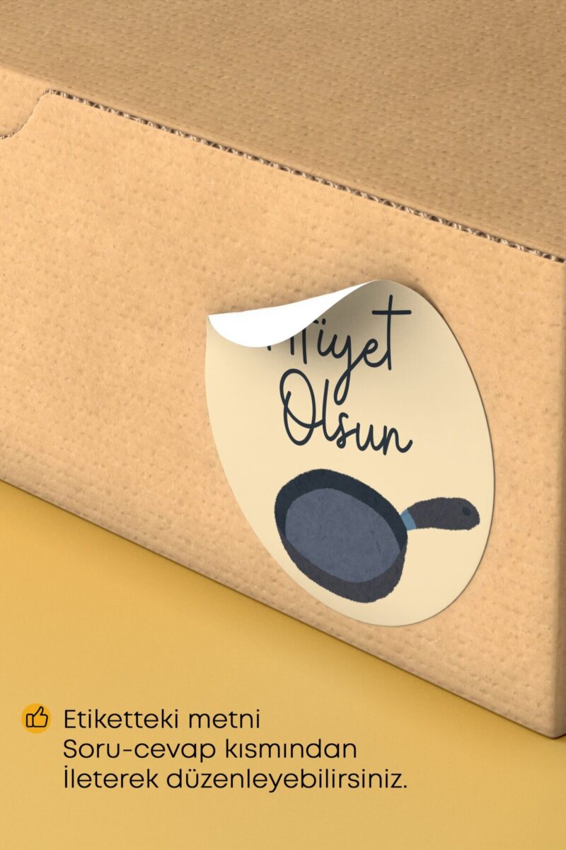 Afiyet Olsun Yazılı Sticker Restoran Gıda Paketleme Kargo Ambalaj Etiketi - 4x4cm 70 Adet