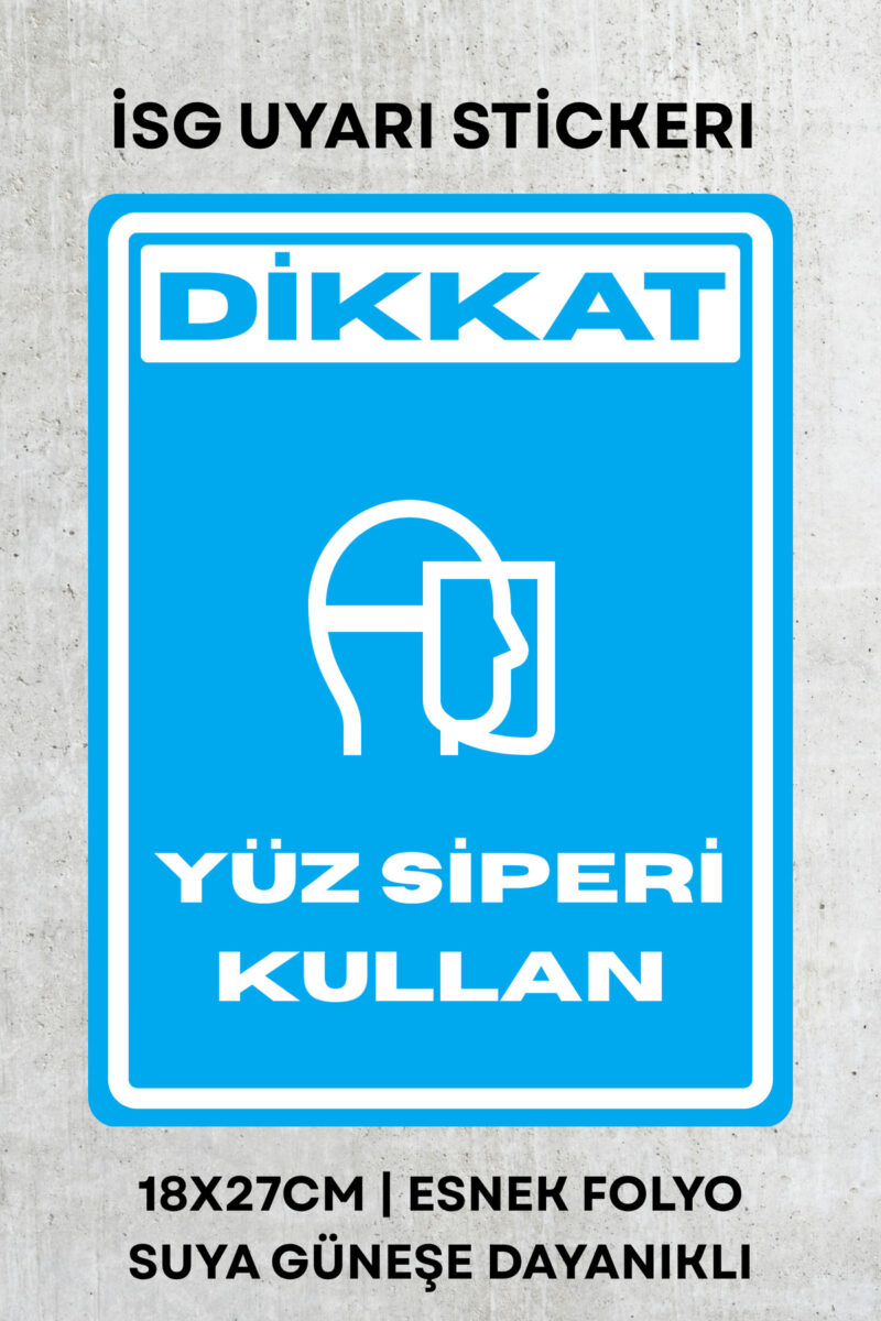 Yüz Sipari Kullan İş Güvenliği Uyarı İkaz Etiketi - Folyo Etiket