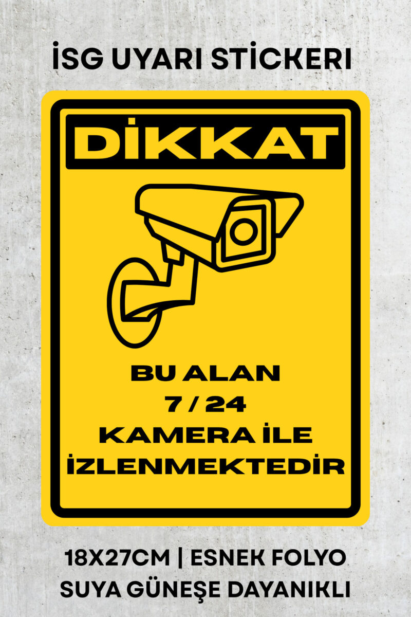 Kamera İzlenme Uyarı İkaz Etiketi - Folyo Etiket