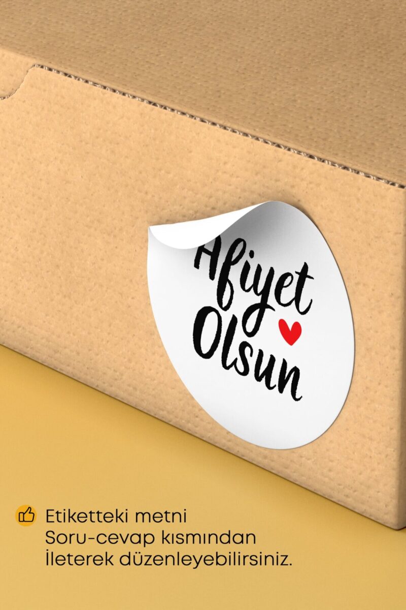 Afiyet Olsun Yazılı Sticker Restoran Gıda Paketleme Kargo Ambalaj Etiketi - 4x4cm 70 Adet