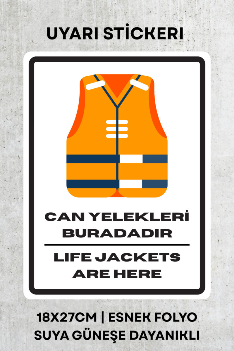 Can Yeleği İş Güvenliği Uyarı İkaz Etiketi - Folyo Etiket