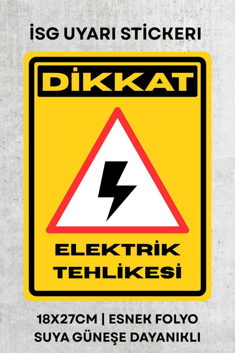 Elektrik Tehlikesi İş Güvenliği Uyarı İkaz Etiketi - Folyo Etiket