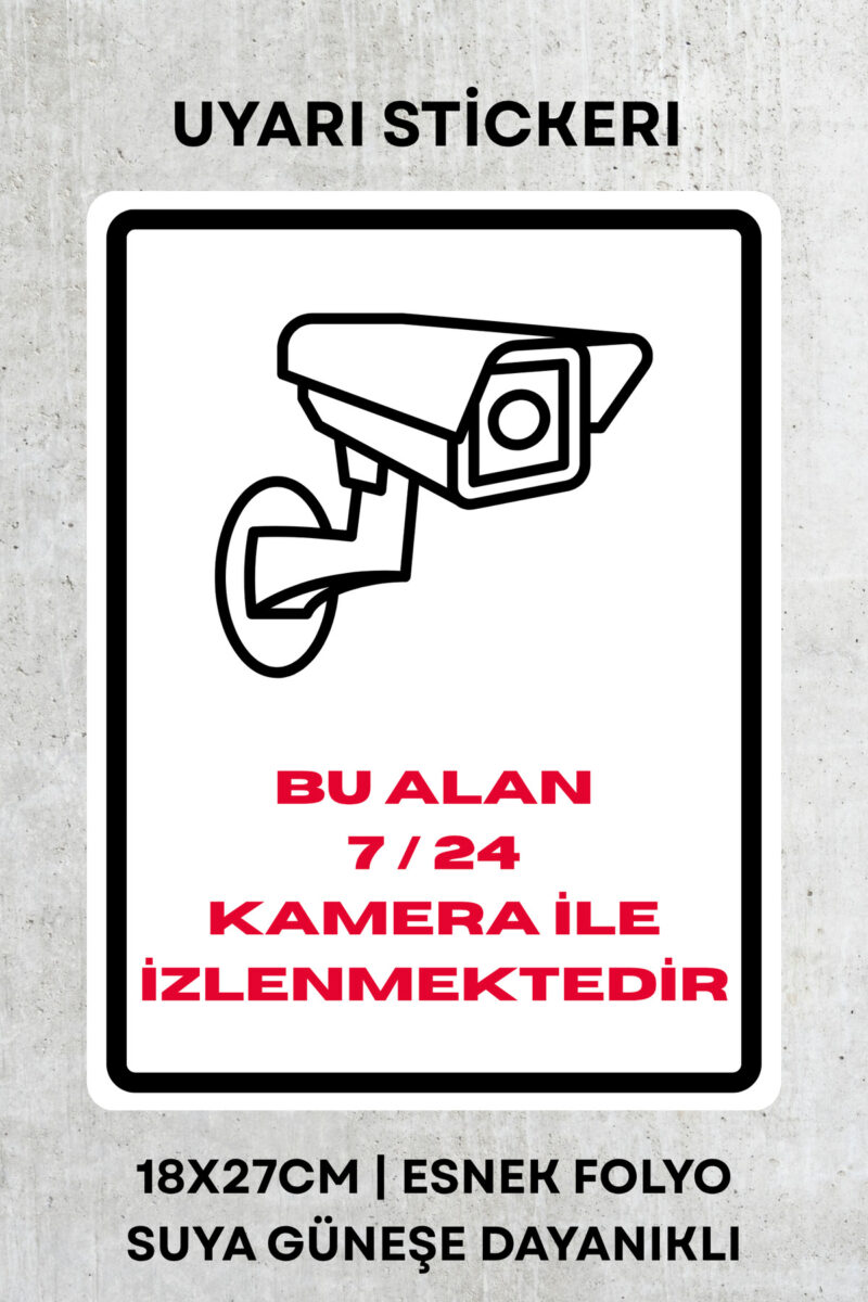Kamera İzlenme Uyarı İkaz Etiketi - Folyo Etiket