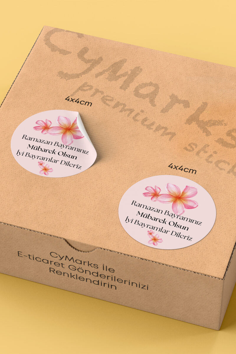 Alternative view of Ramazan Bayramı Temalı Paketleme Etiketi - 70 Adet 4x4cm Yuvarlak Su Geçirmez Ambalaj Stickerı