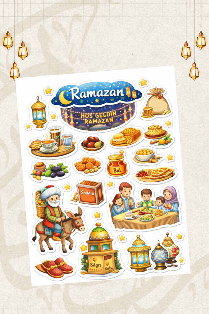 Ramazan Ayı Temalı Sticker Seti Ajanda Journal Günlük Defter Süsleme Etiket Seti