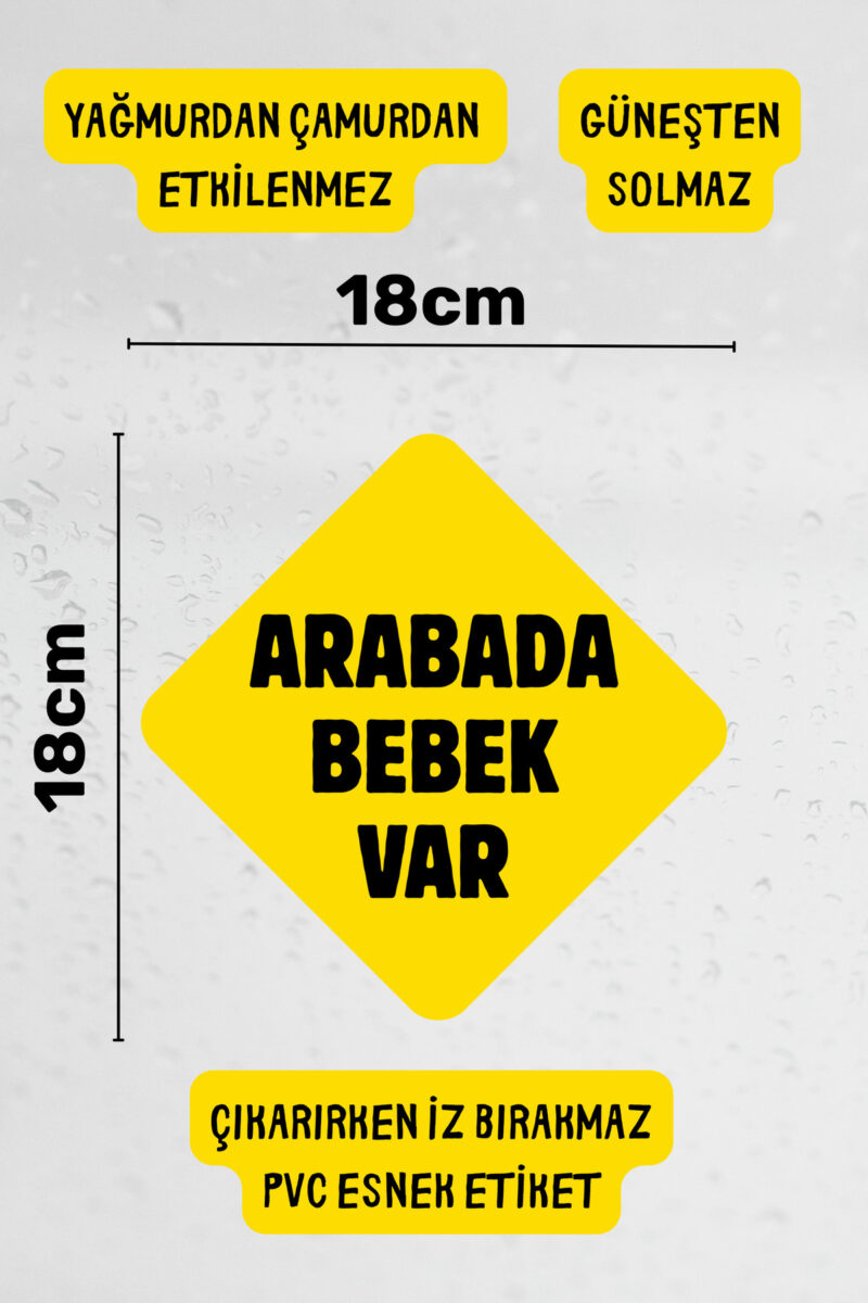 Alternative view of Arabada Bebek Var Araba-Motosiklet Cam Etiket Sticker - Unisex