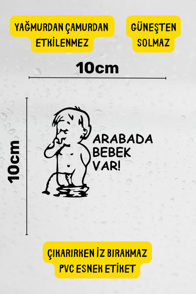 Alternative view of Arabada Bebek Var Araba-Motosiklet Cam Etiket Sticker - Unisex