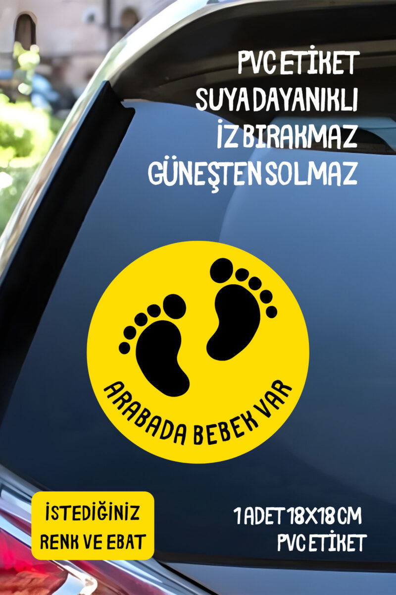 Arabada Bebek Var Araba-Motosiklet Cam Etiket Sticker - Unisex
