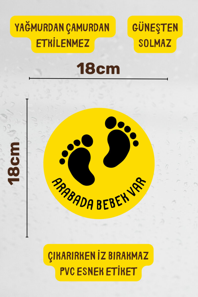 Alternative view of Arabada Bebek Var Araba-Motosiklet Cam Etiket Sticker - Unisex