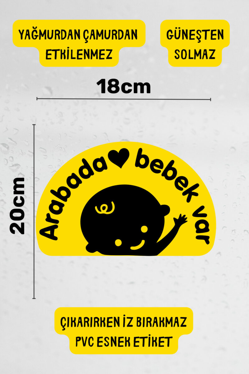 Alternative view of Arabada Bebek Var Araba-Motosiklet Cam Etiket Sticker - Unisex
