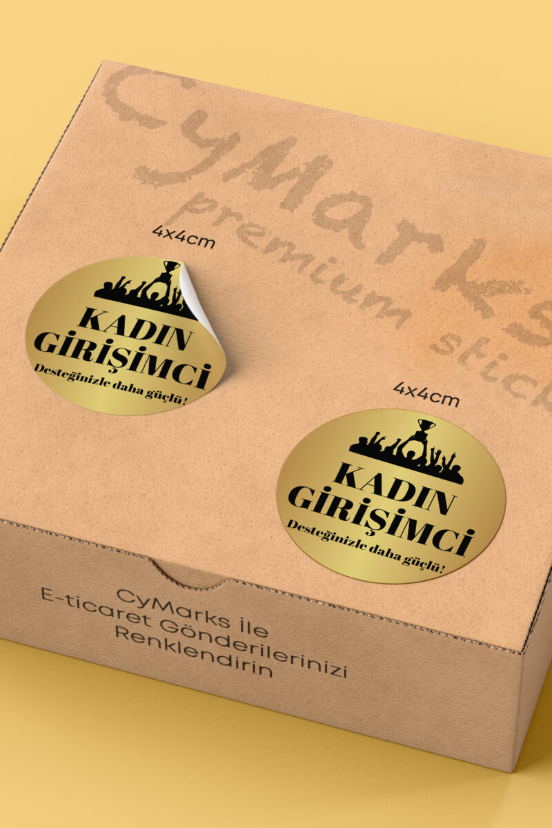 Alternative view of Kadının Girişimci Temalı Sticker Paketleme Kargo Ambalaj Etiketi - 4x4cm 70 Adet Yuvarlak