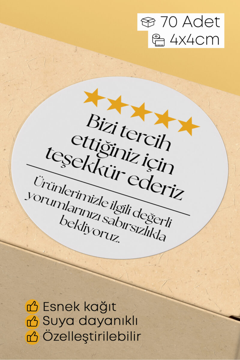 Sticker Paketleme Kargo Ambalaj Etiketi - 4x4cm 70 Adet