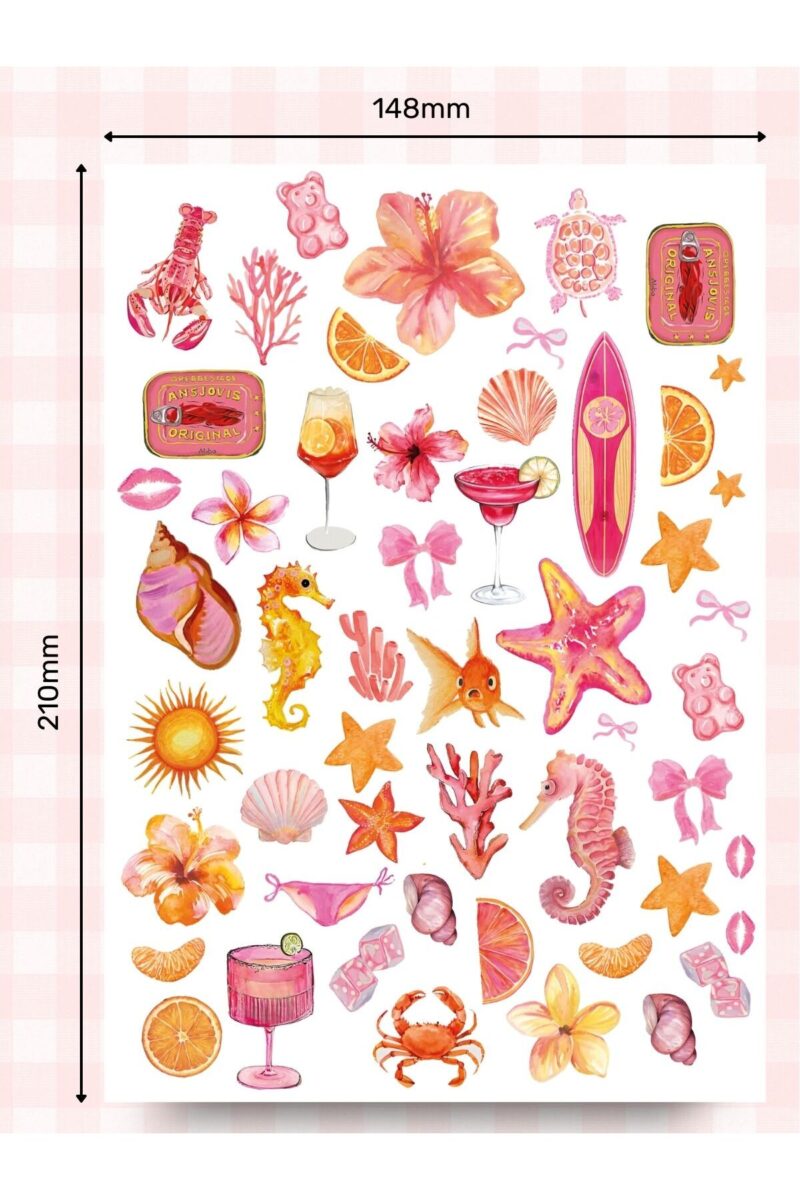 Alternative view of Pembe Yaz Sticker Etiket Seti 52 Parça - Planner, Ajanda, Laptop, Telefon, Bullet Journal Etiketi