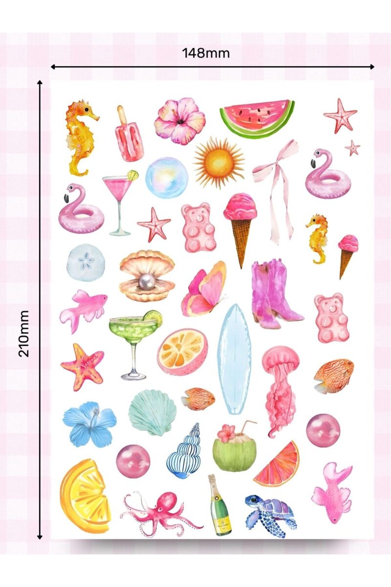 Alternative view of Pembe Sticker Etiket Seti 44 Parça - Planner, Ajanda, Laptop, Telefon, Bullet Journal Etiketi