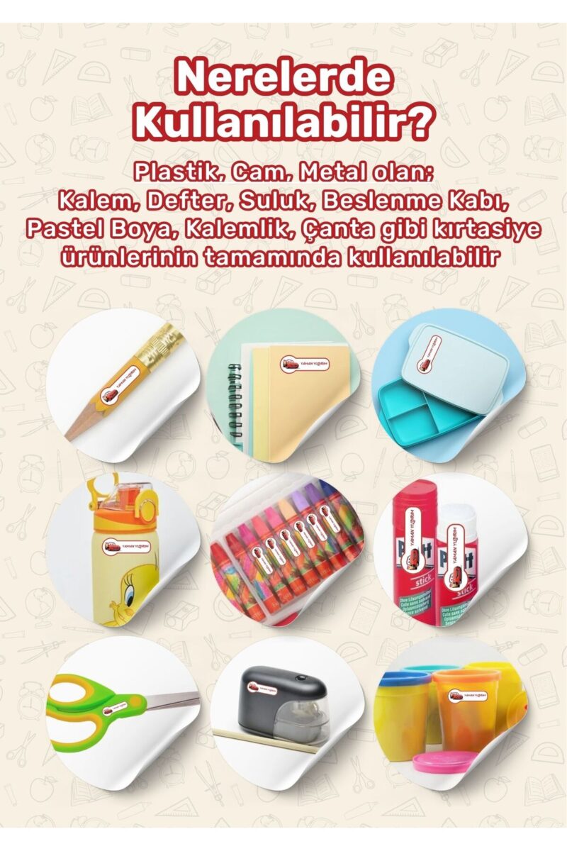 Alternative view of Okul Etiketi Kalem Etiketi Defter Etiketi Özel İsim Yazılabilen Etiket Arabalar Temalı 183 Adet