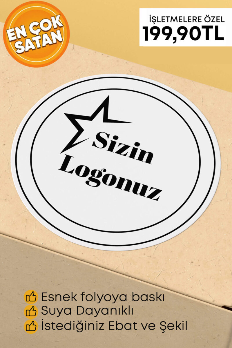 Firma Şirket Logo Sticker Paketleme Kargo Ambalaj Etiketi